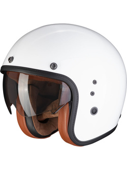 Kask otwarty Scorpion Belfast Evo Luxe biały połysk + Gratisy